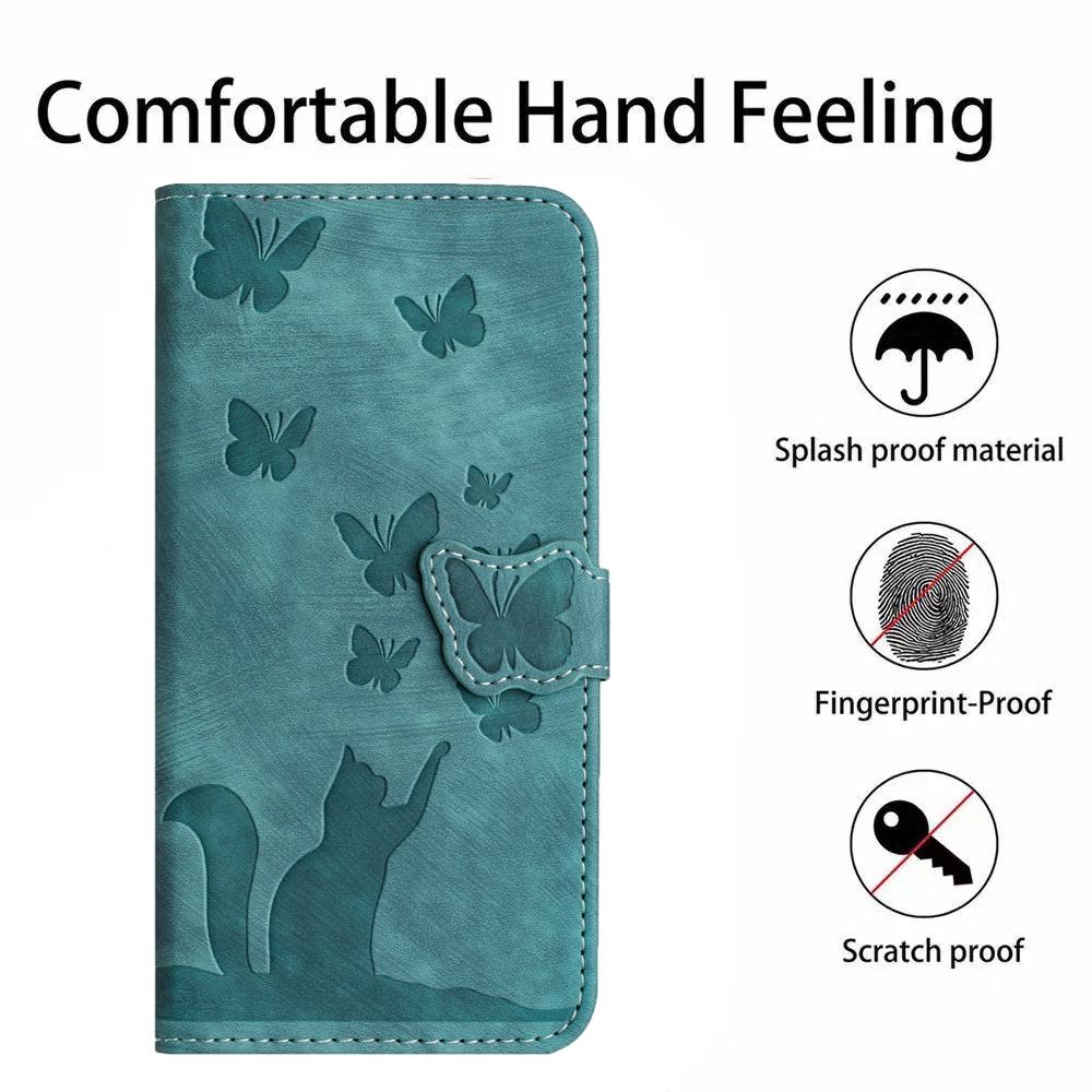 For Samsung Galaxy A14 4G/5G Case Butterfly Cat Pattern Wallet Leather Phone Cover