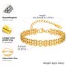 Vnox Gold Color Women's Strap Chain Bracelets, Stainless Steel Bohemia Multi Layer Link Wristband, Attractive Jewelry Gifts