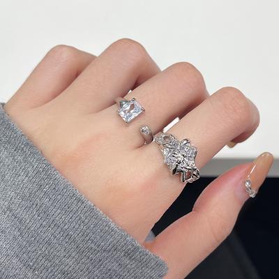 Nischen Design Zirkon Käfer Hohes Gefühl Leichter Luxus Französisch Unregelmäßig Persönlichkeit Offener Ring Zeigefinger Frau