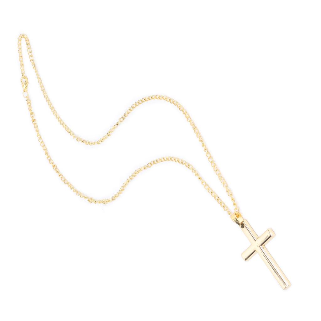 Unisex Temperament Cross Pendant Necklace Jewelry Rood Sweater Alloy Chain Easy MatchingGold