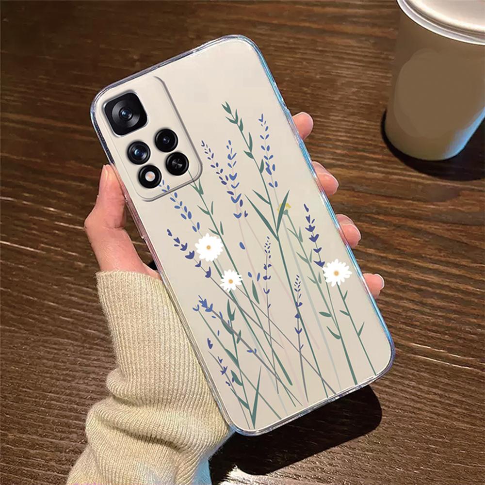 Rose Flower Oil Painting Daisy Phone Case For Xiaomi Redmi Note 11 11S 12 12S Pro Cover Silicone Transparent Clear Protection
