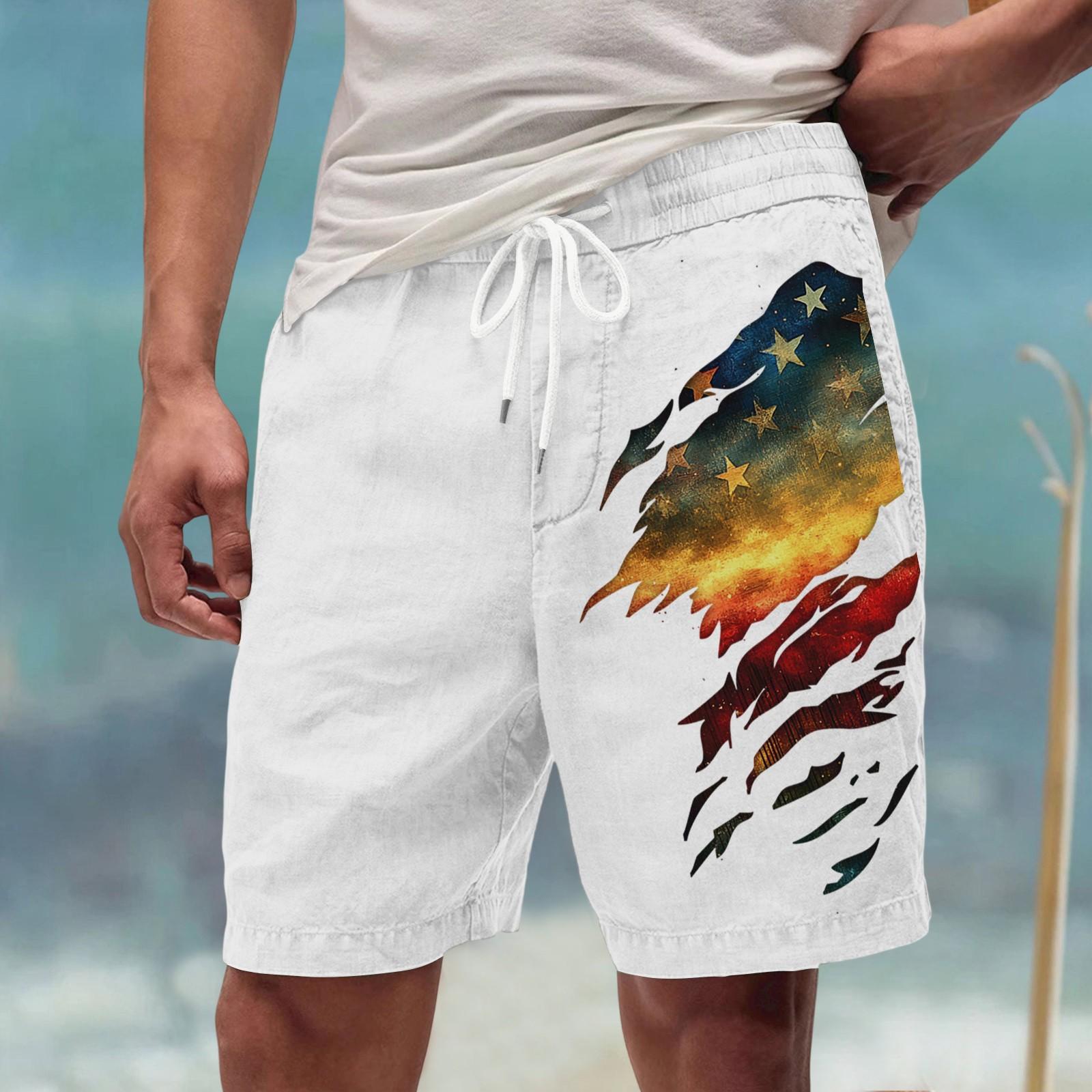 

Чоловічі літні великі повсякденні спортивні штани пляжні шорти XXL білий