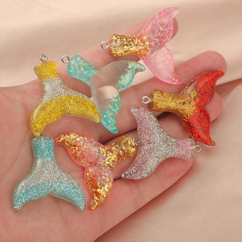 Eco-Friendly Resin Mermaid Tail Gradient Earrings