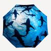 1pc Shark Swarm Automatic Umbrella - 8-Rib Portable Folding Black Iron Frame for Outdoor, Beach, Travel, Beach Umbrella,107
