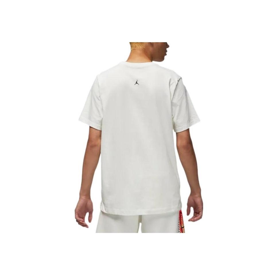 Jordan Solid Color Crew Neck Logo Print Short Sleeve T-Shirt Men Tops White DQ7367-133