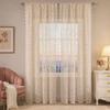 1 Panel Sheer Lace Curtain, Vintage Floral Lace Curtain with Rod Pocket, Light Filtering Window Curtain Panel for Living Room Bedroom Window Closet