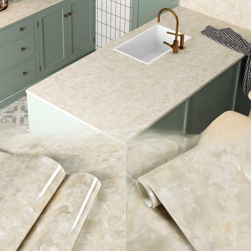 Marble Kitchen Oil-Proof Film Stove Waterproof Moisture-Proof Self-Adhesive Wallpaper Countertop Cabinet Renovation Tile Sticker