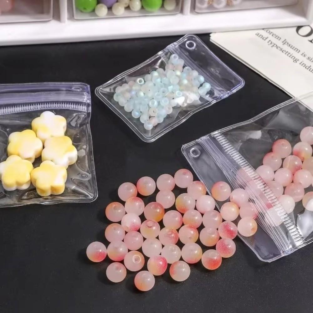 100pcs Side Punched Jewelry Storage Bags Transparent DIY Transparent Bag Necklace Storage Bag