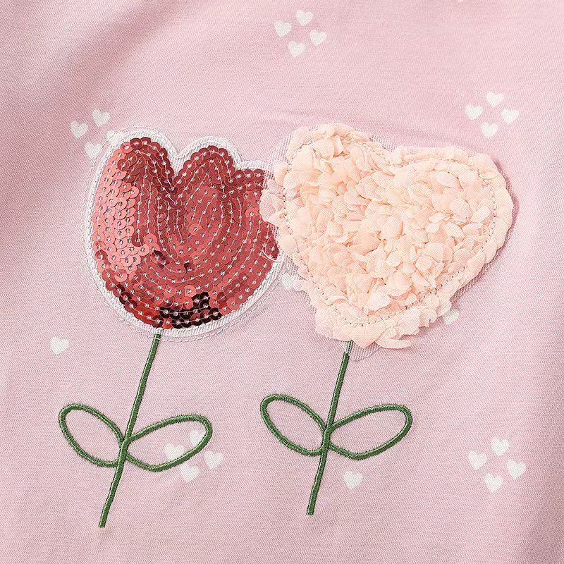 Children's Pink 3-Year-Old Autumn T-shirt Long Sleeve Base Shirt