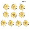 10Pcs Rose Flower Napkin Holder Floral Rhinestone Napkins Rings for Wedding Mother's Day Party Dinner Table Decor