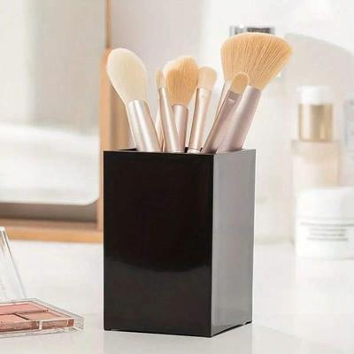 Cutie pentru machiaj cosmetic alb/negru Cutie de depozitare pentru instrumente pentru perie de machiaj acrilic Cartuș de capacitate mare Depozitare practică pentru pensule