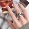 Women's Creative Irregular Geometric Crescent Adjustable Ring