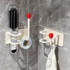 Punch-Free Self-Adhesive Hair Dryer Holder Wall Mount Multifunctional Storage Rack Space Saving Bathroom Organizer Bracket