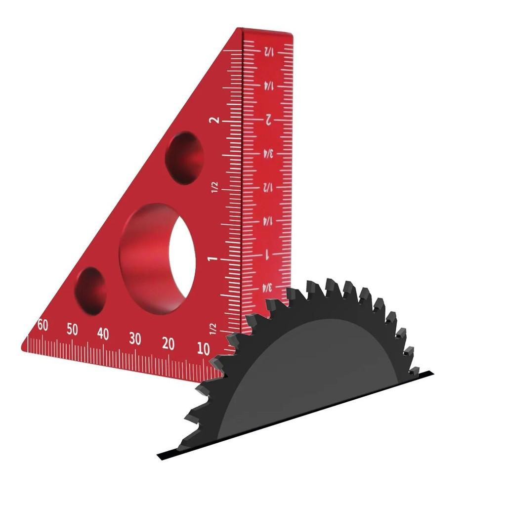 45/90 Degree Metric Scale Precision Angle Ruler Aluminum Alloy Thickened Triangle Ruler Multifunction Woodworking Tool