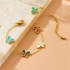 Gold Plated Colorful Enamel Butterfly Necklace Earrings Set, Stainless Steel Dainty Jewelry Set for Women Gift