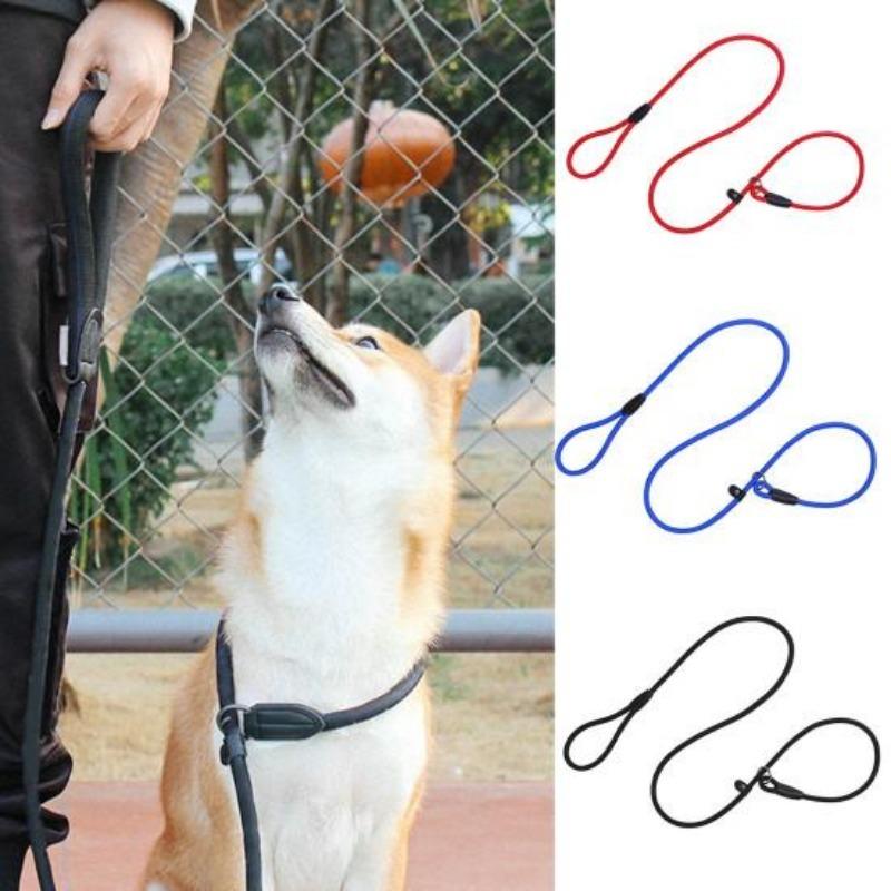 Convenient Solid Color Adjustable Even Force Universal Pet Training Leash for Hiking Dogs Leash