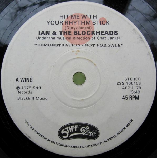 7-дюймовая пластинка IAN DURY  THE BLOCKHEADS  Hit Me With Your Rhythm Stick ZSS166159 1978 Канада Рок Б/у