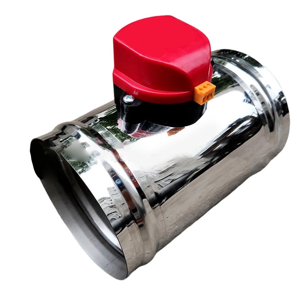 2Pcs 200mm 24V AC Motorized Duct Damper Stainless Steel HVAC Backdraft Damper for Residential Commercial Ventilation Use