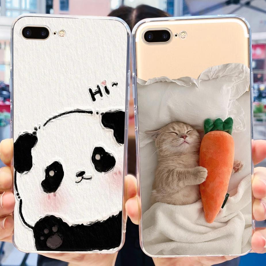For IPhone 7 Plus Case iPhone8 Plus Fashion Painted Cover Clear Silicone Phone Case For iPhone 8 iPhone7 Plus Soft Fundas Bumper