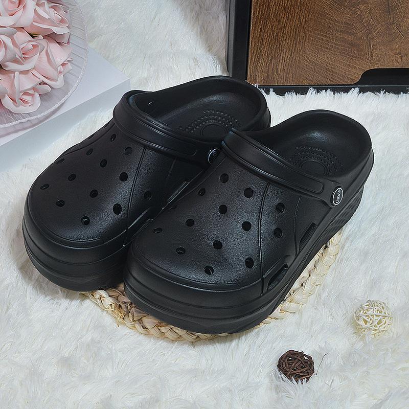 Thick Soled Perforated Shoes, Beach Shoes, Fashionable Shoes, Indoor Home Slippers