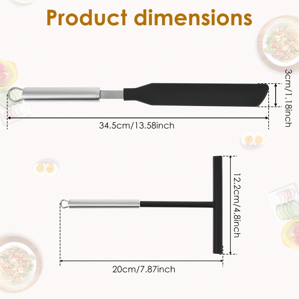 2 Stück Pfannkuchenschaber Spatel Edelstahl Pfannkuchenschaber und Spatel Set Teigverteilungswerkzeuge zum Kochen und Küchenhelfer