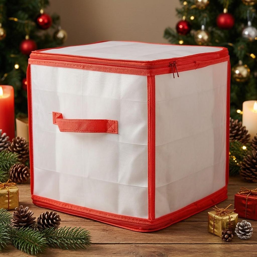 Holiday Decoration Storage Box Large Capacity Foldable Ornament with