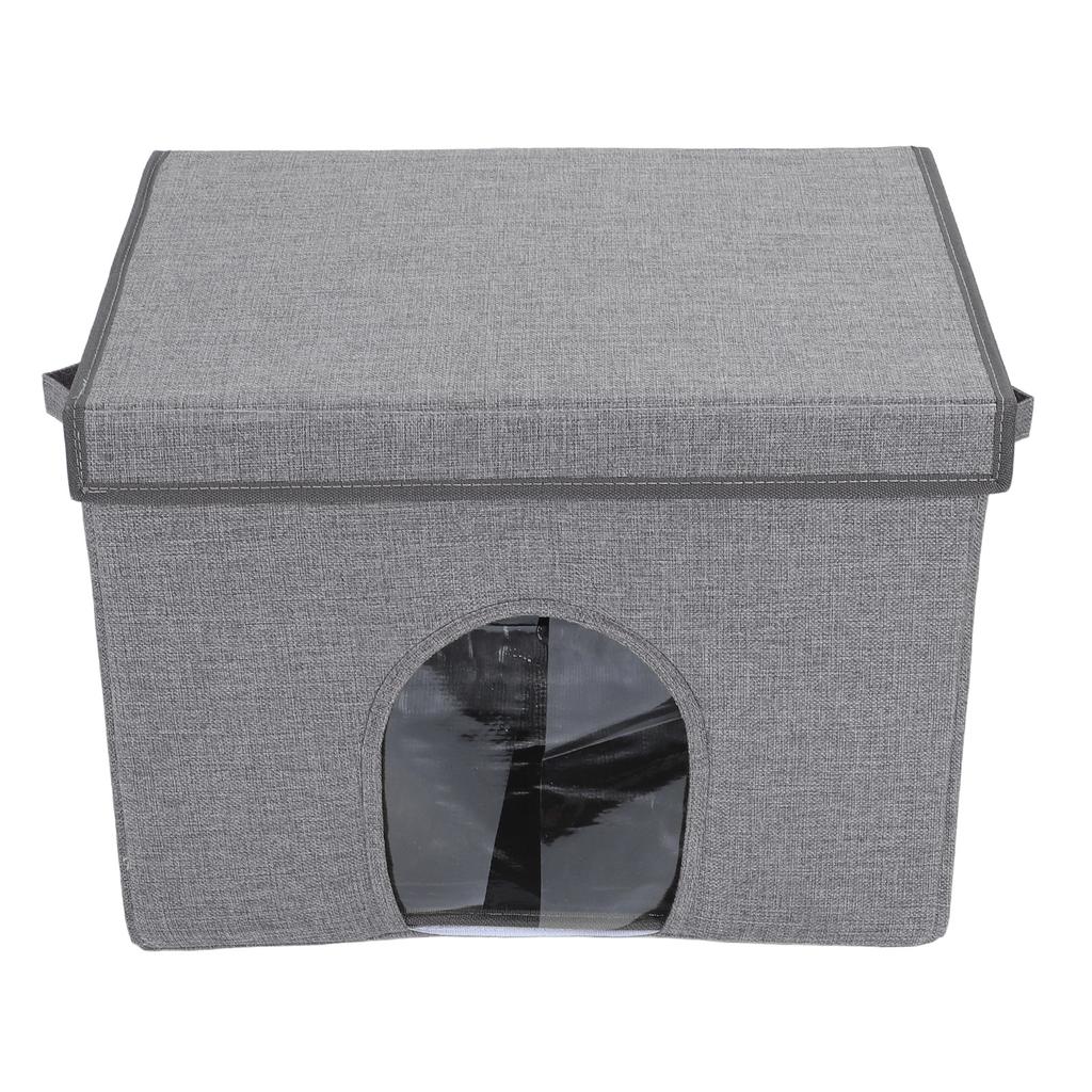 Pet Cooling House Foldable Portable Long Lasting Cat Dog Cooling Ice House for Home Outdoor Travel Gray