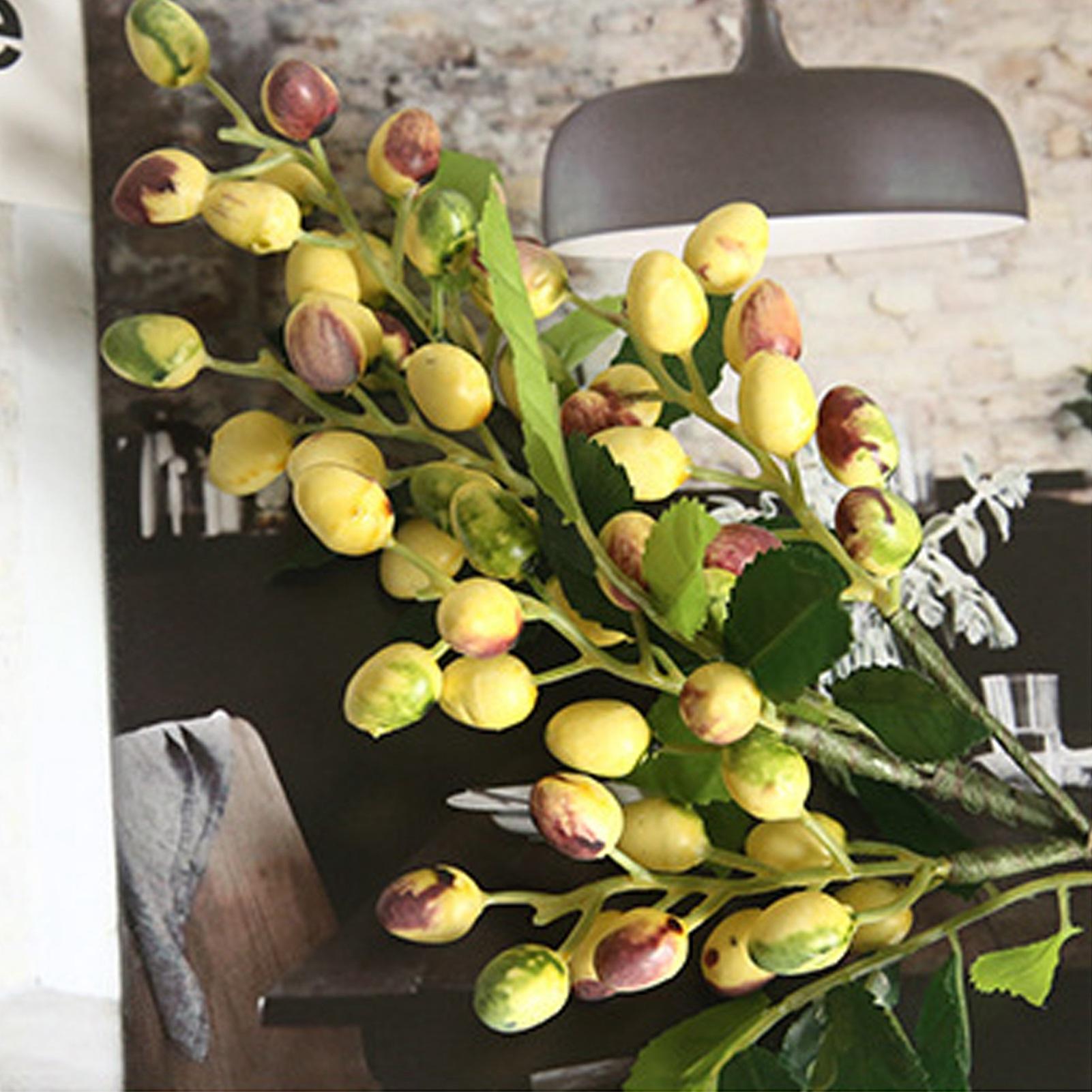 Имитация оливковой ветви Искусственные оливковые ветви Искусственные оливковые листья Пики Растительные стебли для декора дома, сада, свадьбы Type 2