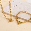 1PC 5PCS New Stainless Steel Frosted Necklace Bracelet Set Jewelry Making Gift Thick Link Chain OT Buckle Clasp Handmade Chokers