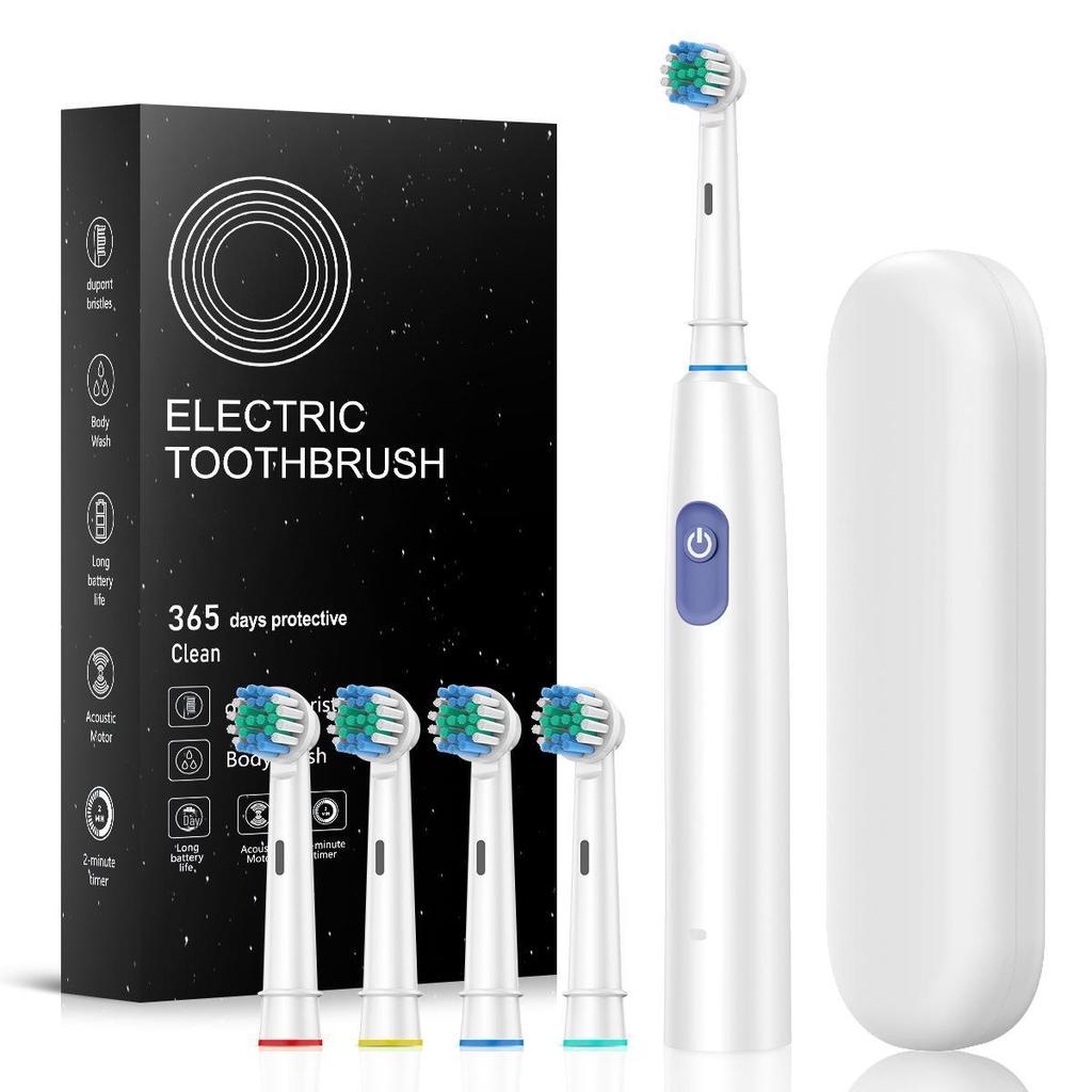 5-Speed Rotating Smart Electric Toothbrush with Soft Bristles and Waterproof Metal Shaft