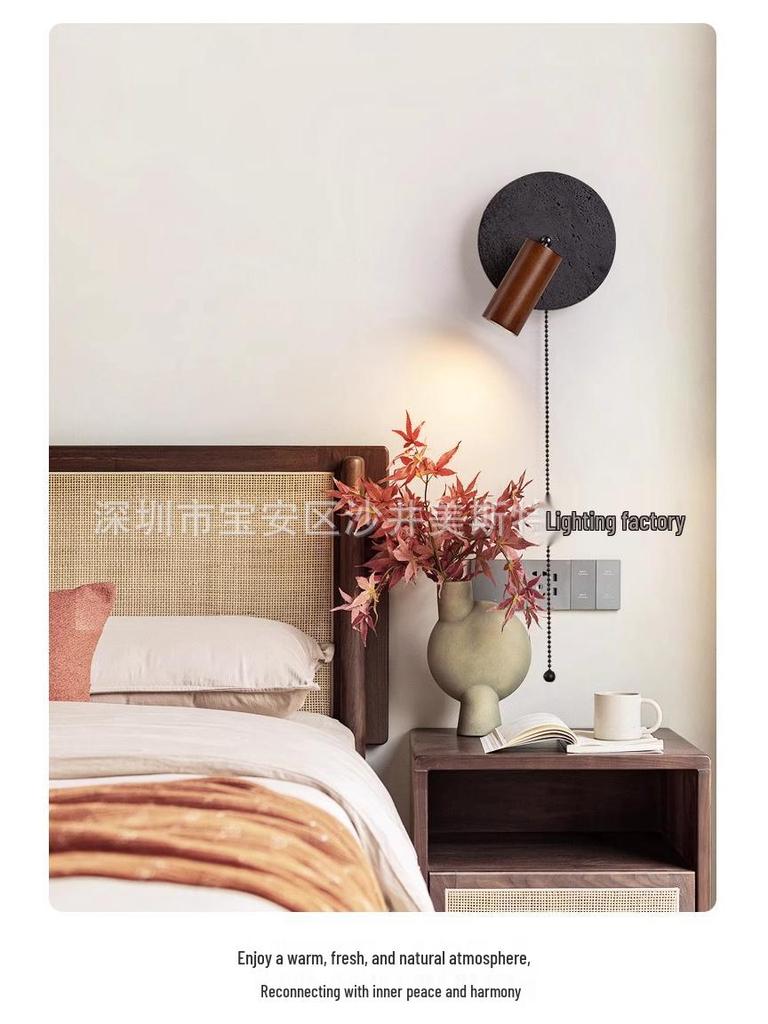 Yellow Mid-Century Rotatable Bedroom Wall Lamp with Switch for Bedside Reading