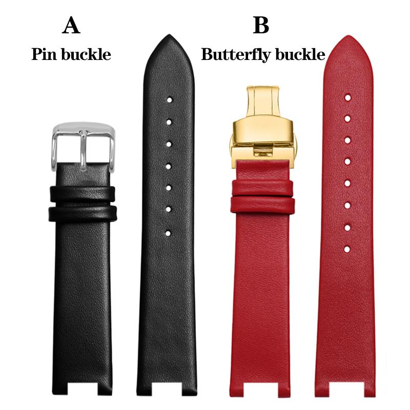 16*10mm Notched Genuine Leather Watchband for Ver-sace Female VERSUS VSP490118 VSPCD2217 Watch Band Strap Bracelet Blue White
