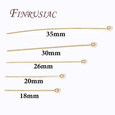 Pins For DIY,50Pcs/Lot 14K Real Gold Plated Pins For Jewelry,Pins with Ball,Bracelets/Earrings Accessories