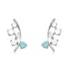 ESTELLE [Official] Women's Earrings, 10K White Gold, Cubic Zirconia, 0222-9385-0019-0000