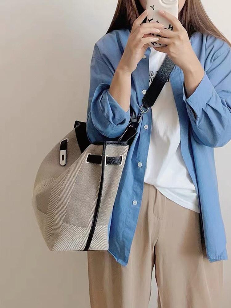 High-grade Canvas Platinum Bag - Women's 2025 Summer Retro, Large Capacity Shoulder Messenger with Wide Strap