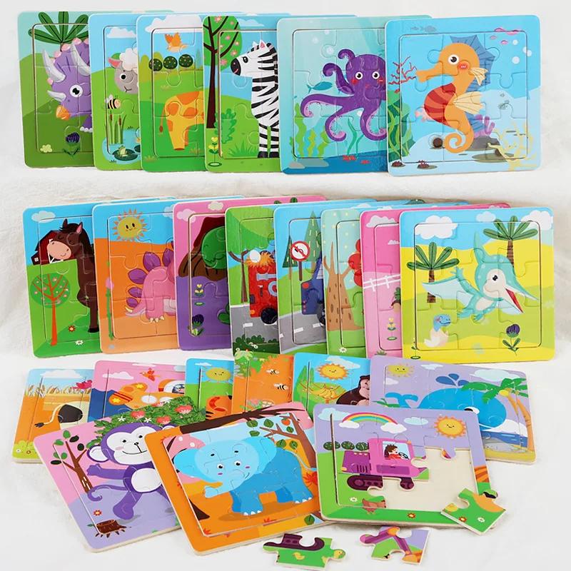 3D Puzzles Cartoon Animals Montessori Game Children Cognitive Jigsaw Puzzle Infant Playthings Educational Toys Ideal for Toddler