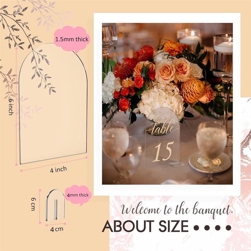 

CYCLI-30Pcs Wedding Table Number Signs 1-30,4 X 6 Inches For Wedding Banquets, Parties, Restaurants, DIY Wedding Table Signs прозрачный