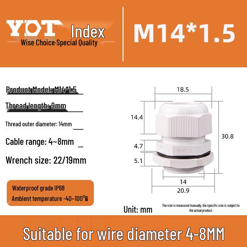 Waterproof Nylon Cable Connector M20*1.5 Plastic Sealing Gland Industrial Accessory