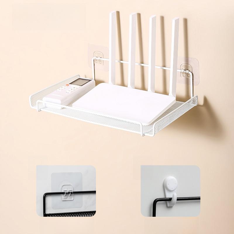 Wireless Router Storage Box TV Box Organizer Cable Management PVC Holder Living Room Solution TV Wall Mount Shelf