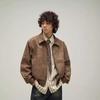2023 Vintage Brown Distressed Leather Jacket for Men - Trendy Spring & Fall Fashion