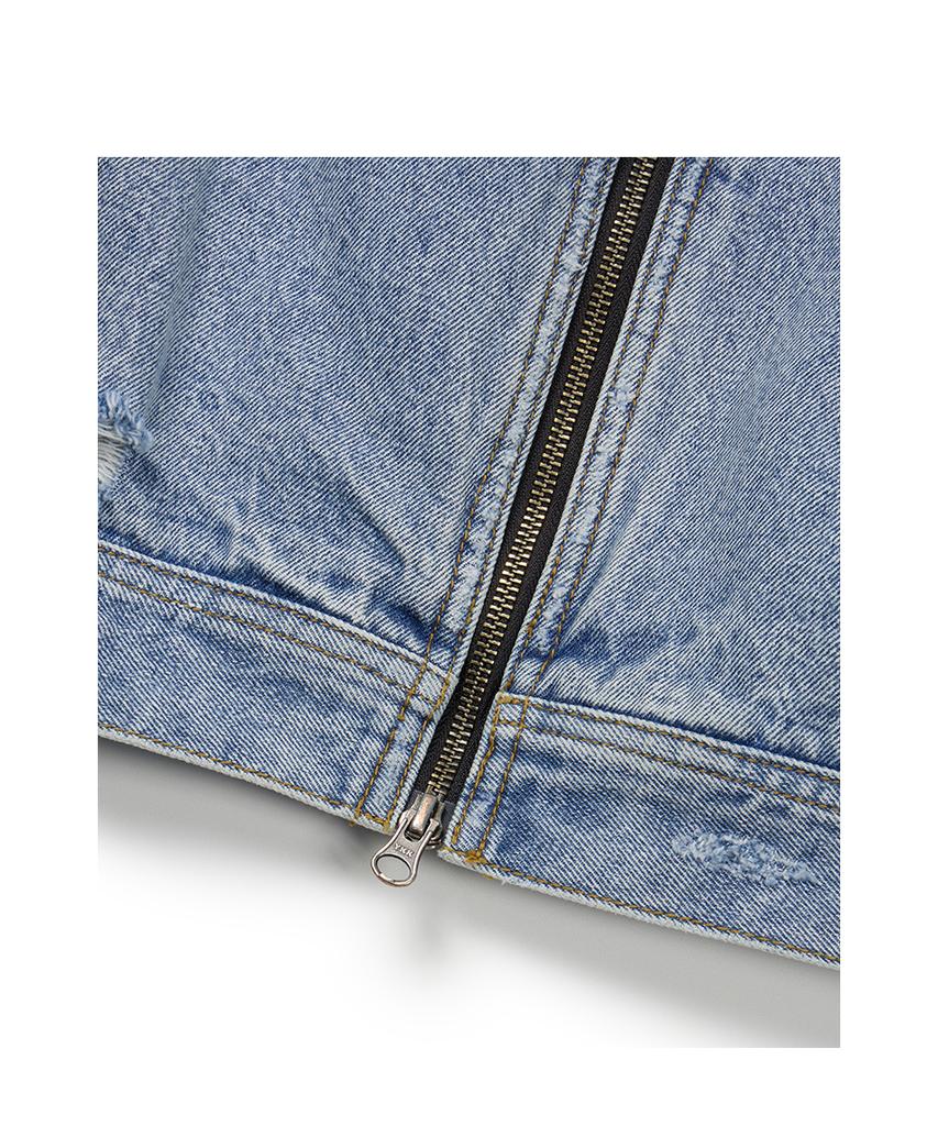 Etce Destroyed Dart Trucker Jacket (Blue)