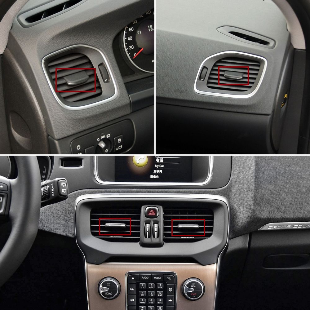 Car Front Air Vent Outlet Tab Clip Repair Slider Air Conditioner Vent Paddle For Volvo V40 2013-2019 2PCS