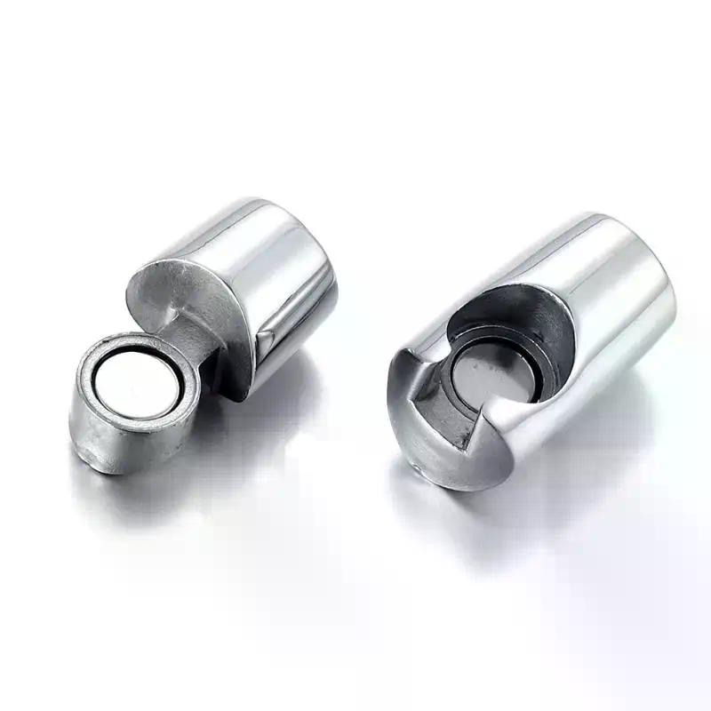 Stainless Steel Magnetic Clasp 6mm 8mm Hole Secure Closure Magnet Buckle for Leather Cord DIY Bracelet Necklace Crafting