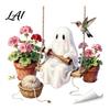Decorative Static Clings Halloween Ghost Flower/Ghost/Spider Web Window Stickers Waterproof PVC Clings Holiday Party Supplies Removable Decals