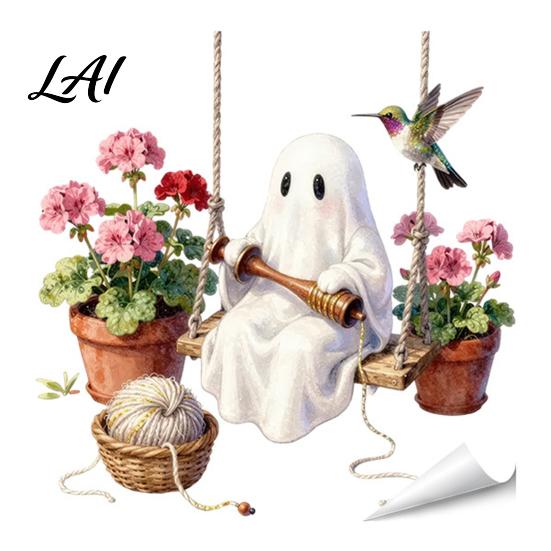 Decorative Static Clings Halloween Ghost Flower/Ghost/Spider Web Window Stickers Waterproof PVC Clings Holiday Party Supplies Removable Decals