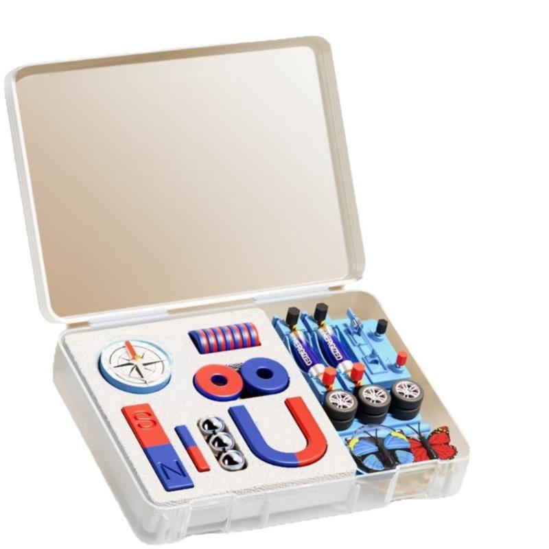1 Set Educational Experiment With Bar Ring Horseshoe U Shape Magnets And Compass Stem Physics Science Magnet Kit For Kids