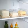 Große Kapazität Arbeitsplatte Butterdose Platte mit Acryldeckel Küchenaufbewahrung Butterbehälter Box Butter Geschirr