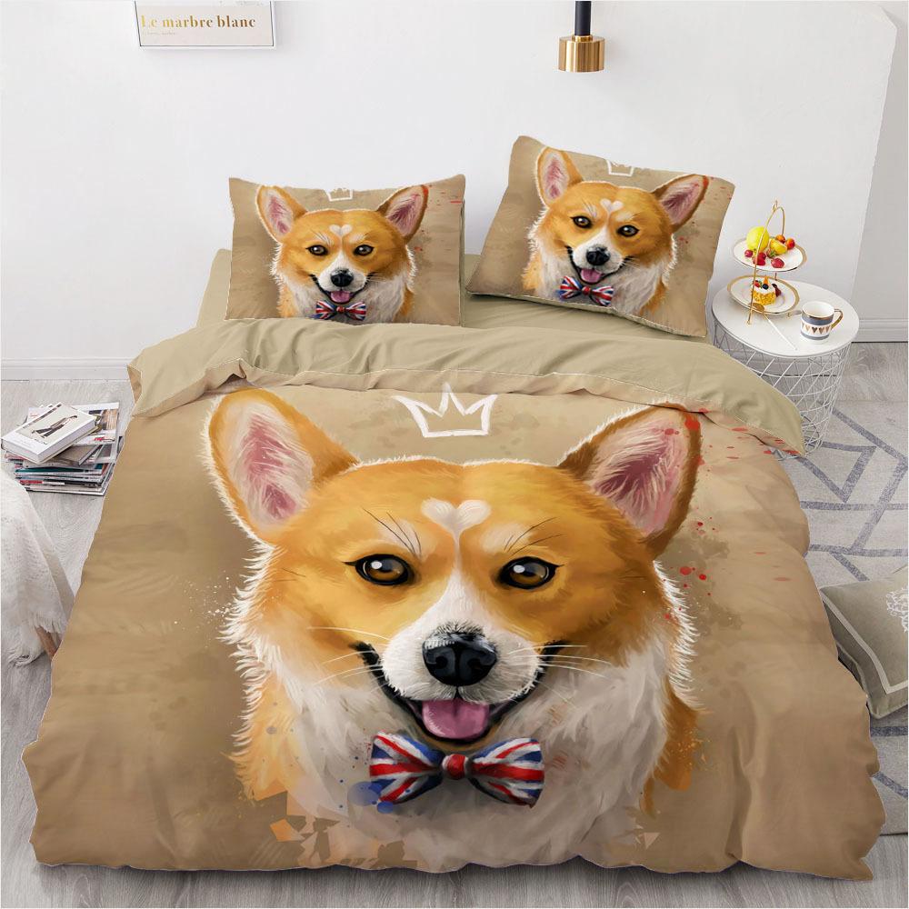 3D Animal Bedding Set Boys and Men Down Duvet Covers Pillowcases 2/3pcs, King Queen Double Bed Cover Gift