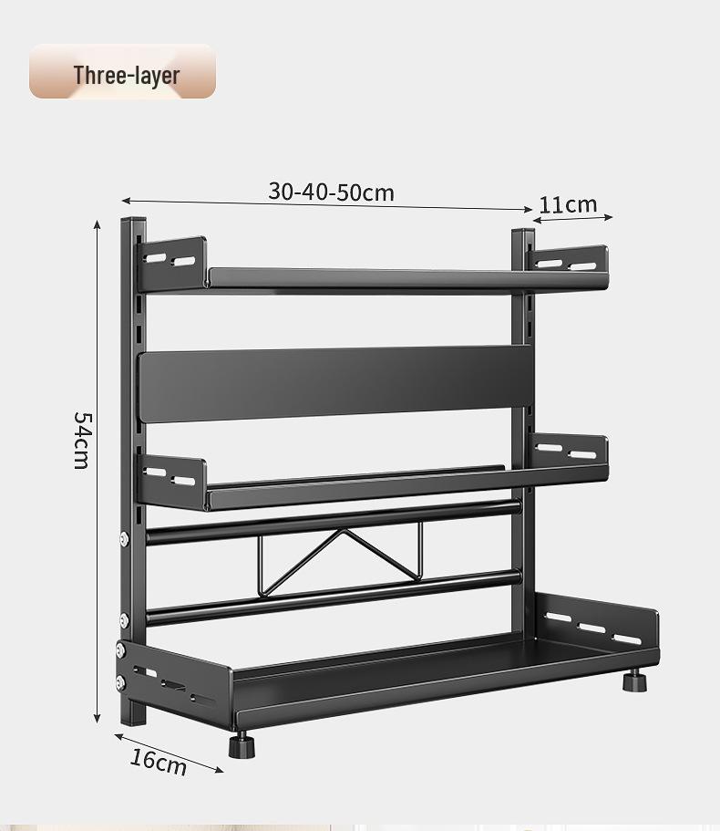Multi-layer Kitchen Utensil Organizer: Knife Holder & Condiment Rack