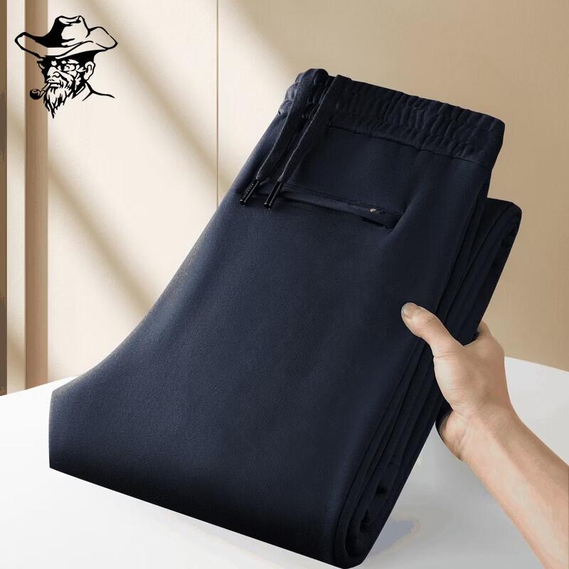 Men's Fleece-Lined Casual Straight-Leg Trousers
